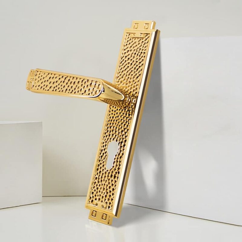 Khóa cửa bằng đồng rèn mạ vàng 24K BR20190-24KGP 2