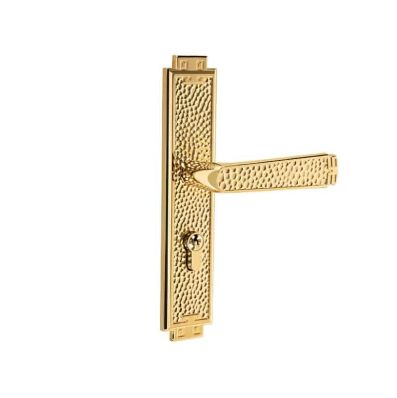Khóa cửa bằng đồng rèn mạ vàng 24K BR20190-24KGP 5