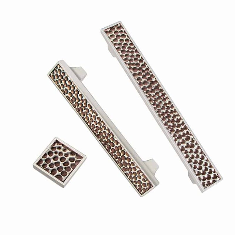 Tay nắm tủ đồng thau màu bạc cổ Pháp HBR190GY 4