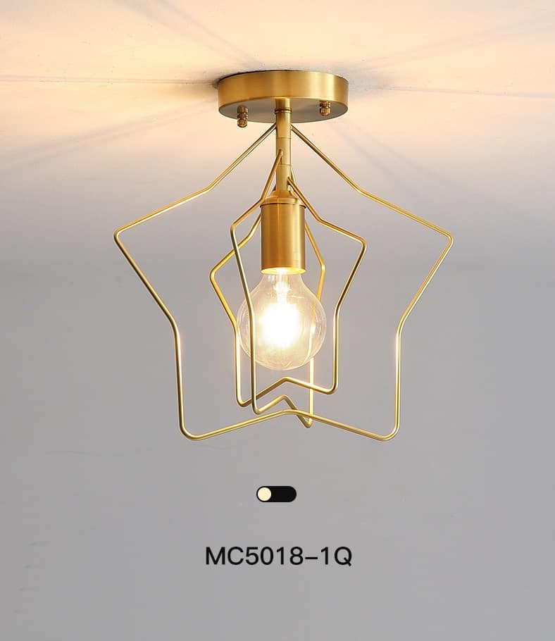 Đèn thả trần hiện đại hình sao bằng đồng MC5018-1Q 14