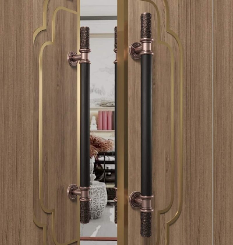Tay nắm cửa kính bằng Inox và đồng thau D-566