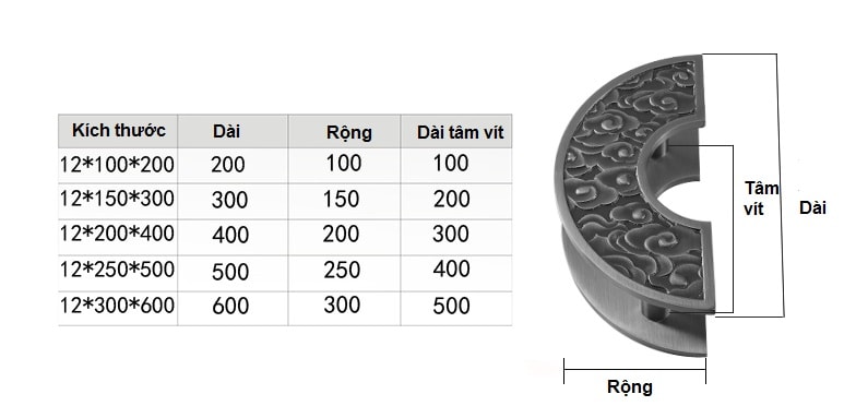 Tay nắm cửa cổng tròn khảm trai cao cấp A-266 12