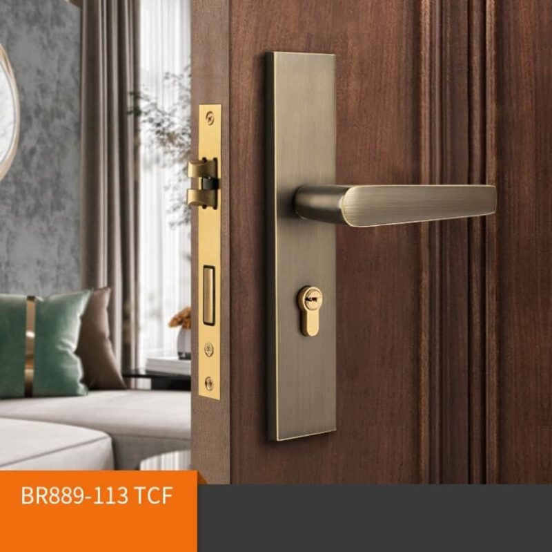 Khóa cửa phòng bằng đồng hiện đại BR889-113 4