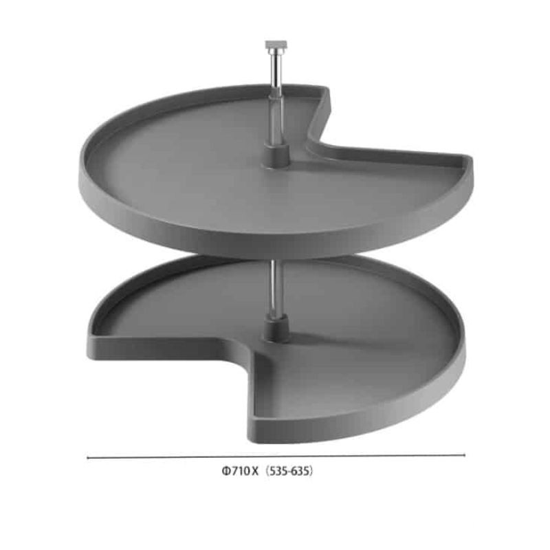 Mâm để đồ 3/4 góc tủ bếp xoay 360 độ Taura CK009-GR