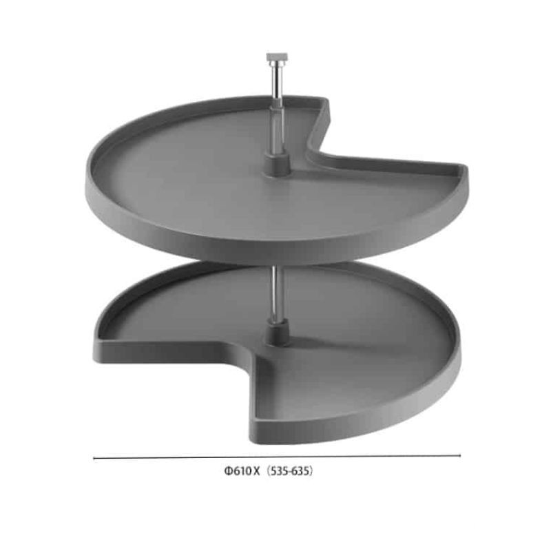 Mâm để đồ 3/4 góc tủ bếp xoay 360 độ Taura CK009-GR