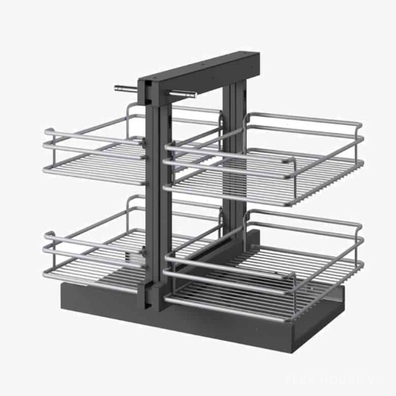 Rổ kéo góc tủ bếp sole nan oval nano Taura CK203