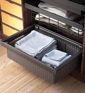 Giá rổ để đồ gấp âm tủ áo nan mây Taura SV06