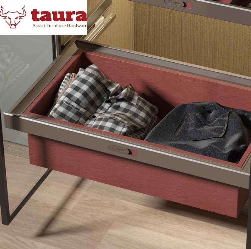 Giá đựng đồ gấp âm tủ bằng da cao cấp Taura QS08 3