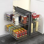 Giá góc tủ bếp sole nan tròn mạ chrome Taura CK003