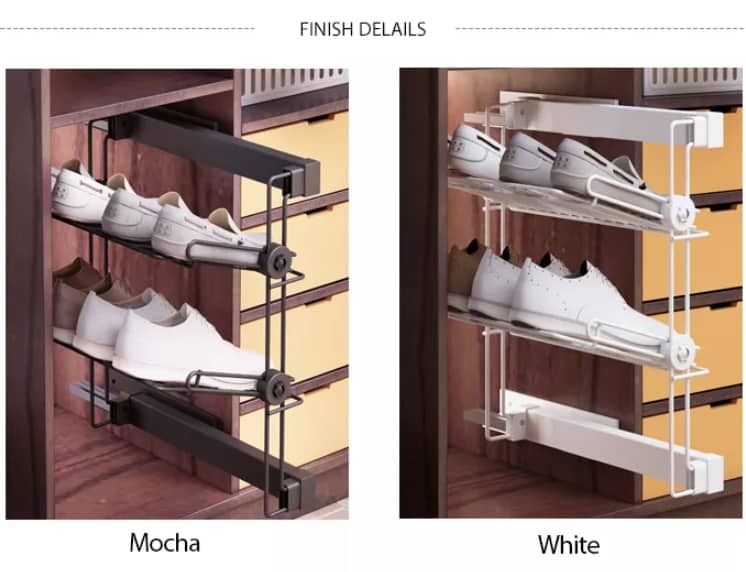 Giá để giày âm tủ áo ray trượt lắp thành tủ Taura SV10 14