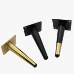 Chân bàn thẳng xiên bằng thép rèn tủ kệ gỗ JBG-1CV