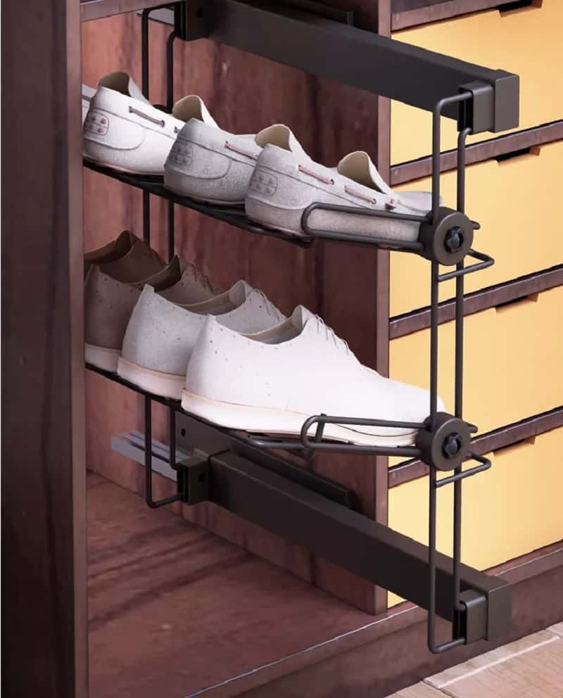 Giá để giày âm tủ áo ray trượt lắp thành tủ Taura SV10 12