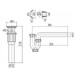 Bộ ống xả chậu & ống thải chữ P bằng nhựa ABS cao cấp Inax A-325PS