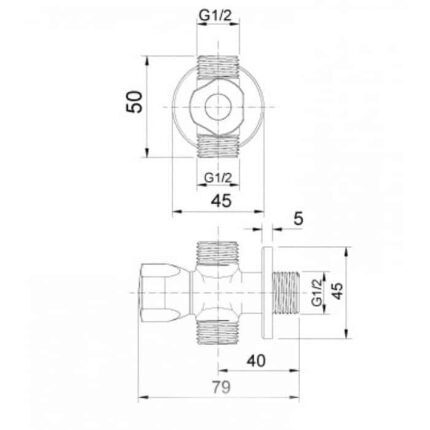Van vặn khoá chữ T đồng nguyên chất cao cấp Inax A-703-7