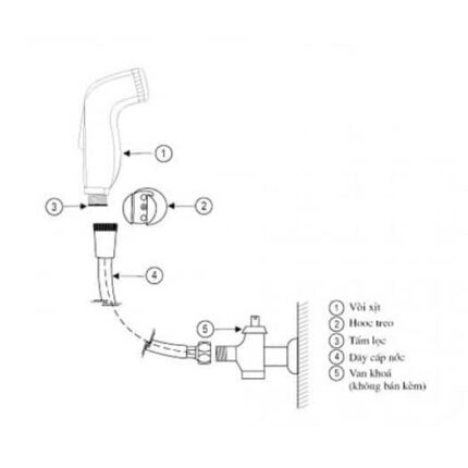 Vòi xịt bằng đồng nguyên chất sang trọng Inax CFV-105MP
