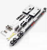 Bộ ray trượt cửa lùa cửa kính treo giảm chấn 2 đầu DFL-P093