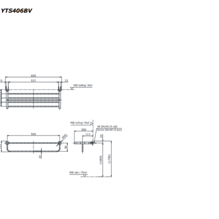 Giá treo khăn 2 tầng L TOTO YTS406BV