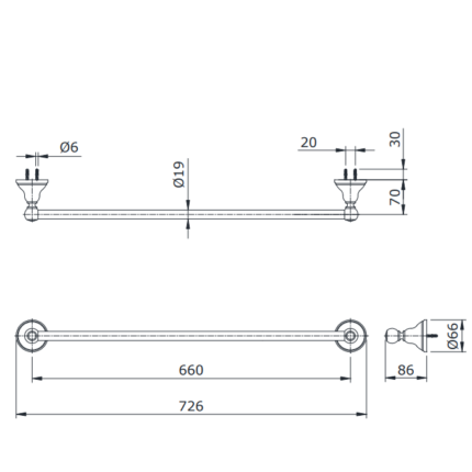 Giá treo khăn tắm thiết kế đặc biệt Curio TOTO TX701AC