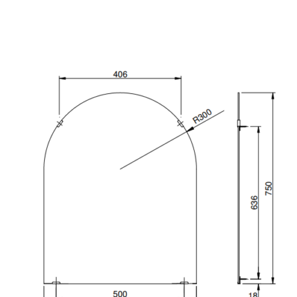 Gương nhà tắm hình mái vòm loại lớn TOTO YM6075FA