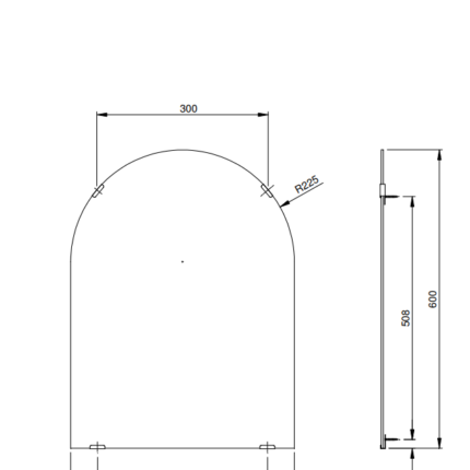 Gương nhà tắm hình mái vòm loại nhỏ TOTO YM4560FA