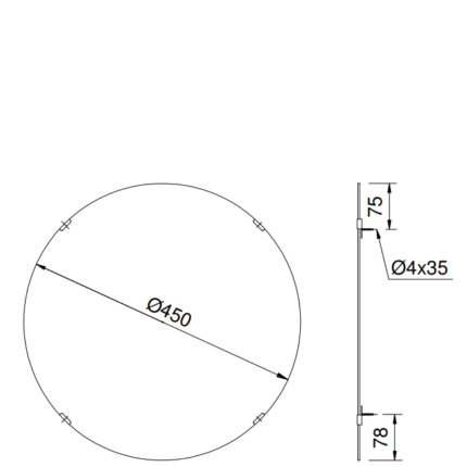 Gương tròn cao cấp loại nhỏ TOTO YM4545FG