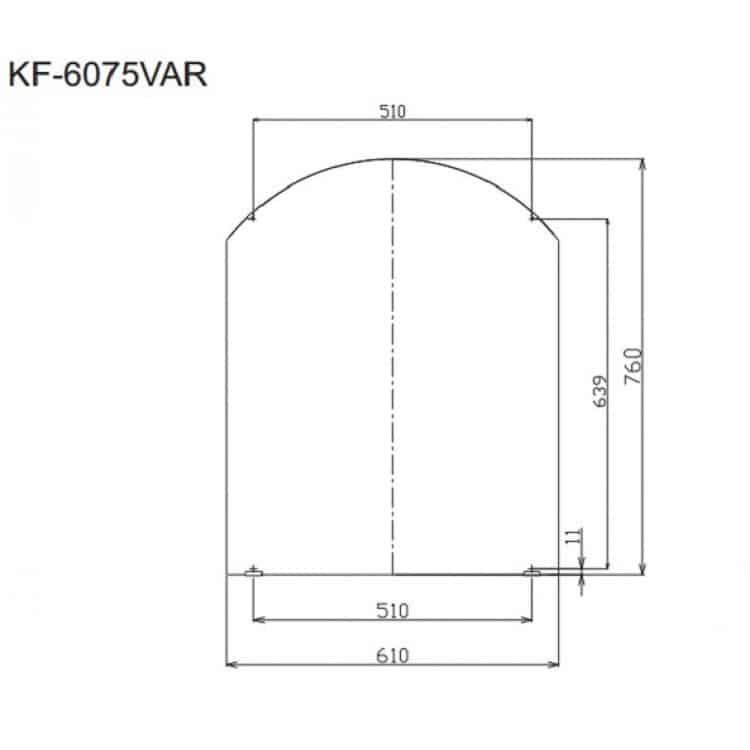 Gương nhà tắm hình mái vòm cao cấp Inax KF-6075VAR