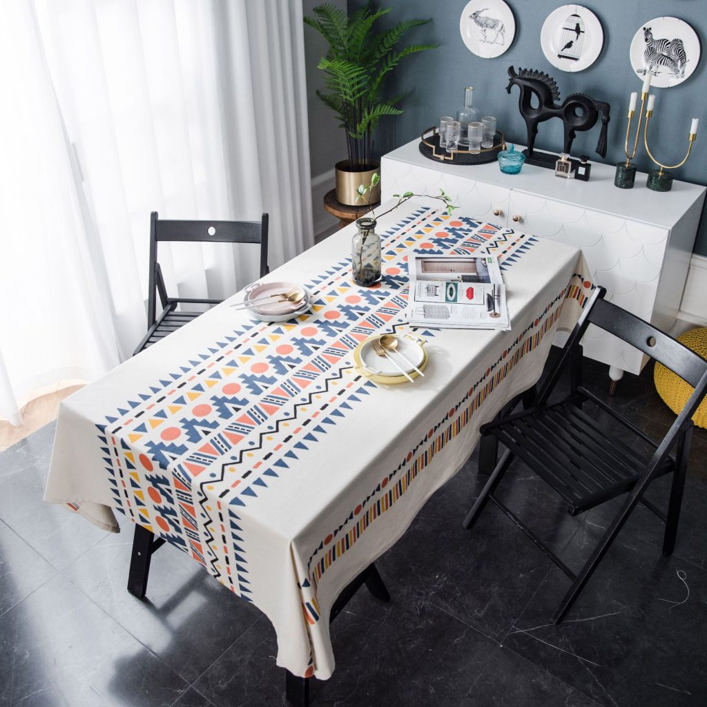 Khăn trải bàn đẹp sợi bông họa tiết boho HYQ56844