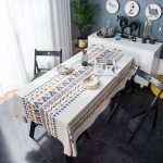 Khăn trải bàn đẹp sợi bông họa tiết boho HYQ56844