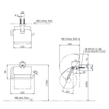 Móc treo giấy vệ sinh cao cấp L Collection TOTO YH408RV