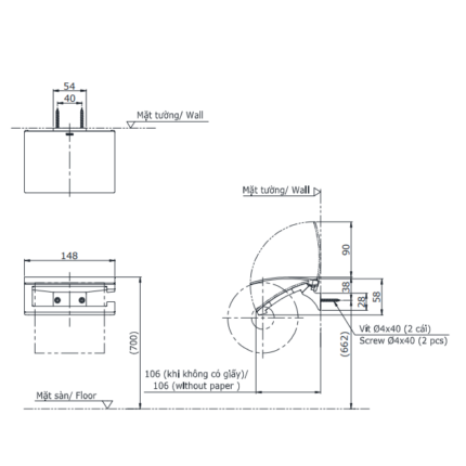 Móc treo giấy vệ sinh cao cấp TOTO YH903V