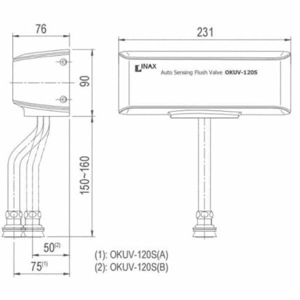 Van xả tiểu tự động dùng pin tiết kiệm cao cấp Inax OKUV-120S(A/B)