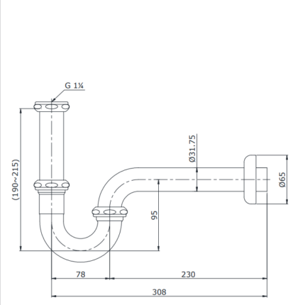Ống thải chữ P TOTO TVLF403