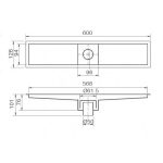 Phễu thoát sàn đồng thau nguyên chất hiện đại Inax PBFV-600