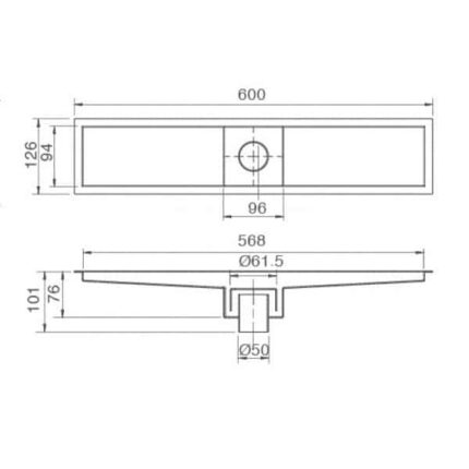 Phễu thoát sàn đồng thau nguyên chất hiện đại Inax PBFV-600