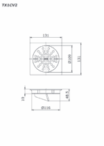 Phễu thoát sàn cao cấp TOTO TX1CV2