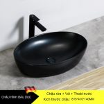 Chậu sứ để bàn kết hợp vòi rửa và bộ xả cao cấp DL6001C