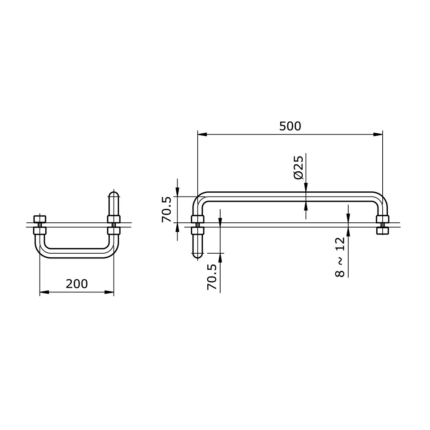 Tay nắm vách tắm TOTO TX10B