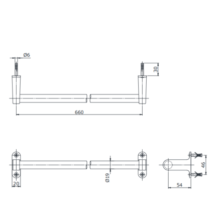 Thanh treo khăn đơn cao cấp TOTO TS113A2V2