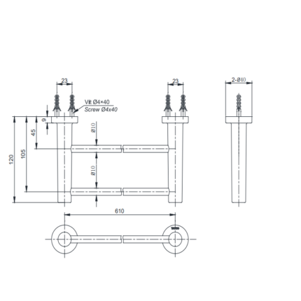 Thanh treo khăn cao cấp L Collection TOTO YT406W6V