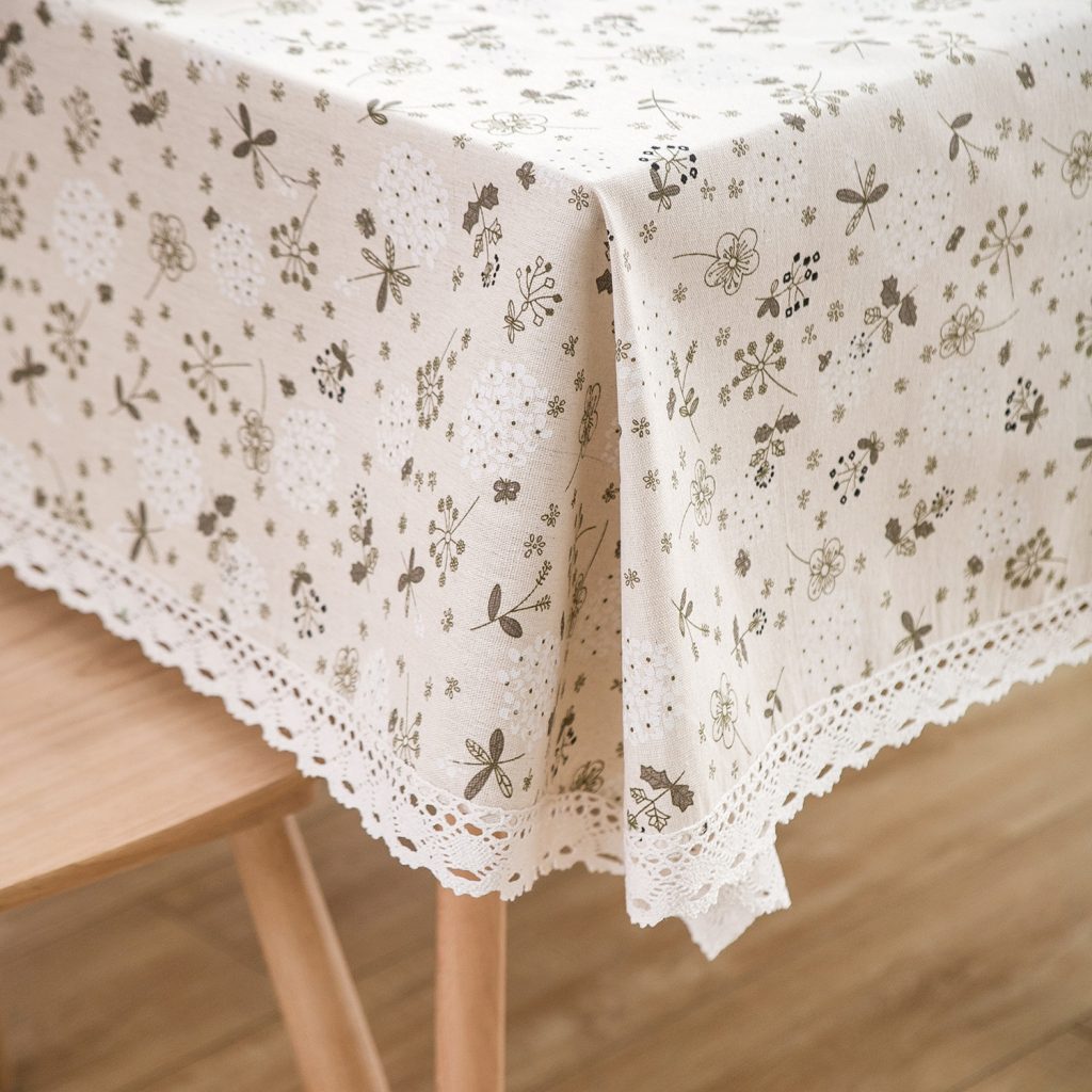 Khăn trải bàn họa tiết vintage bằng vải lanh HYQ0857 1