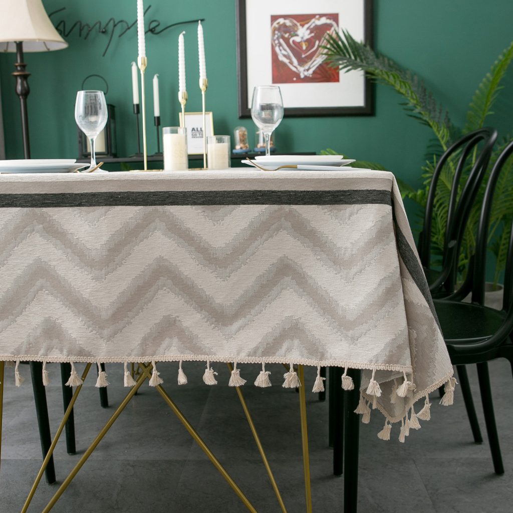 Khăn trải bàn đẹp dệt hoa văn bằng vải jacquard HYQ2760 2