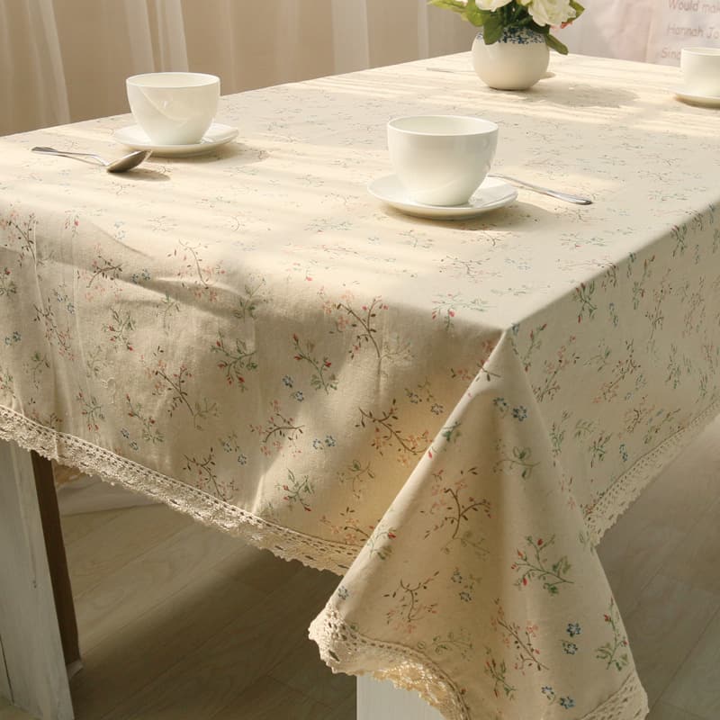 Khăn trải bàn trà hoa nhỏ vintage bằng vải cotton HYQ3399 8
