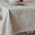 Khăn trải bàn họa tiết vintage bằng vải lanh HYQ1950