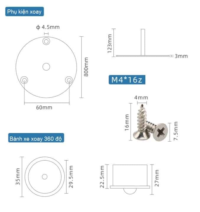 Phụ kiện kệ giày túi xách xoay 360 độ BTC-RTA