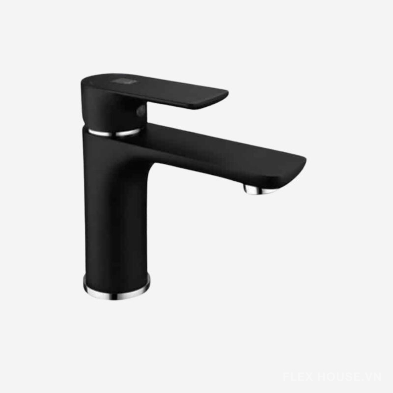 Vòi lavabo nóng lạnh thân thấp bằng đồng mạ PVD DL6002