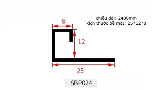 Nẹp inox chữ U góc dương cho sàn gỗ SBP024 11