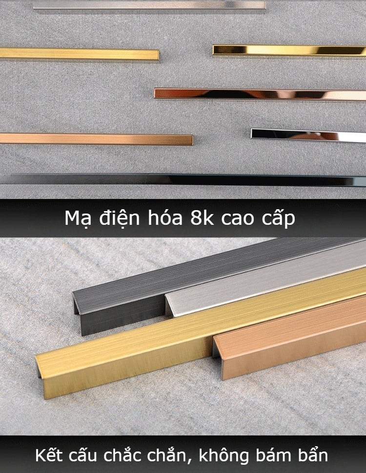 Nẹp inox chữ U trang trí nội thất cao cấp SUP 7