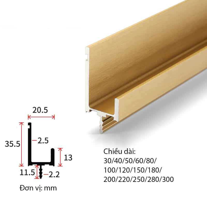 Tay nắm âm chữ L xẻ rãnh MLS7431L 27