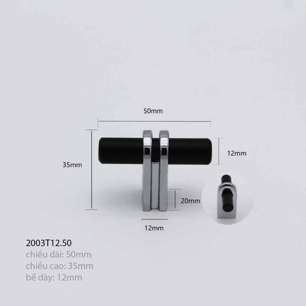 Tay nắm kẽm màu đen chân bạc WLD2003T10/T12 5