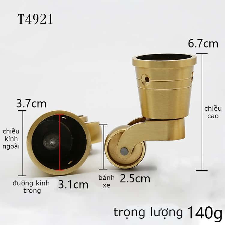 Bánh xe bằng đồng cho bàn, tủ gỗ nhiều loại NAD9804 11